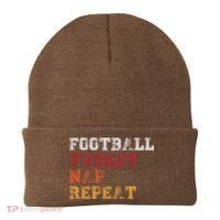 Thanksgiving Schedule Football Turkey Nap Repeat Beanie thumb 0