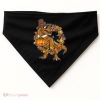 Thanksgiving T-Rex Pilgrim USA-Made Doggie Bandana thumb 0