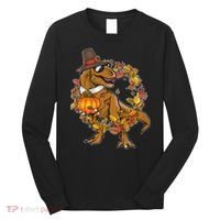 Thanksgiving T-Rex Pilgrim Long Sleeve Shirt thumb 0
