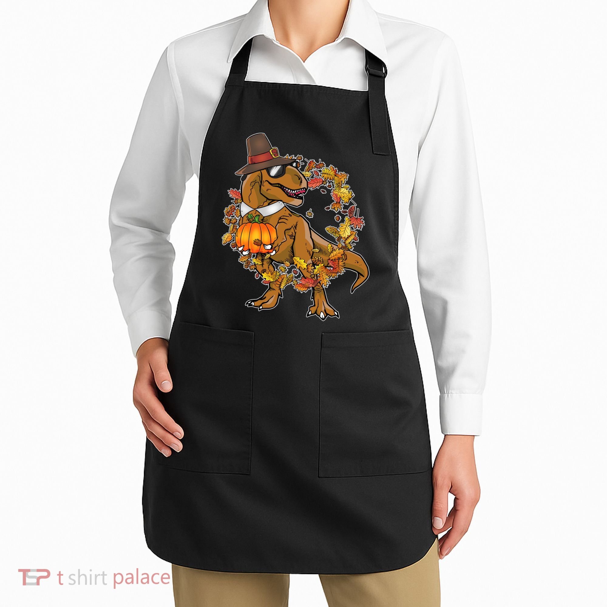 Thanksgiving T-Rex Pilgrim Apron