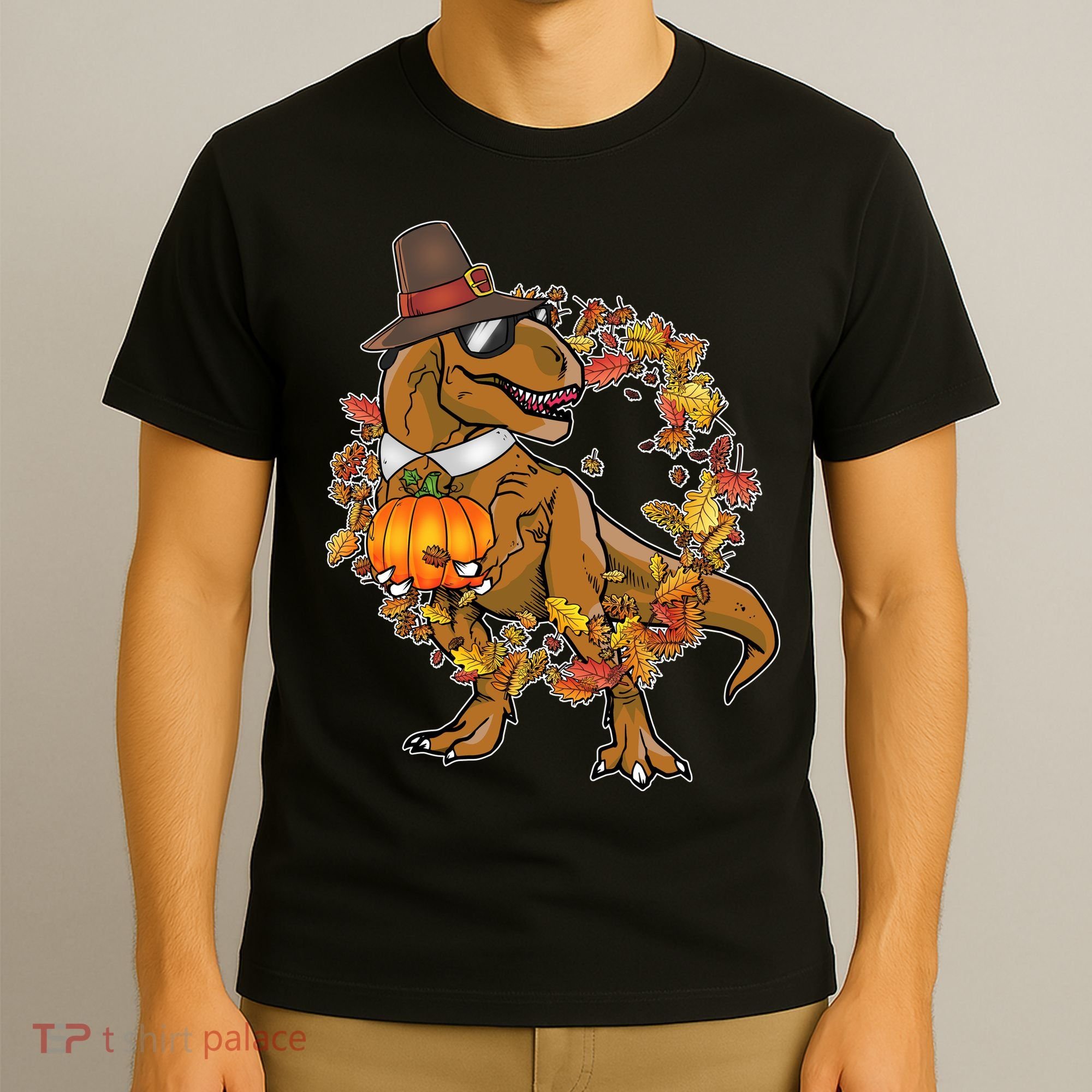 Thanksgiving T-Rex Pilgrim T-Shirt