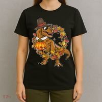 Thanksgiving T-Rex Pilgrim T-Shirt thumb 4