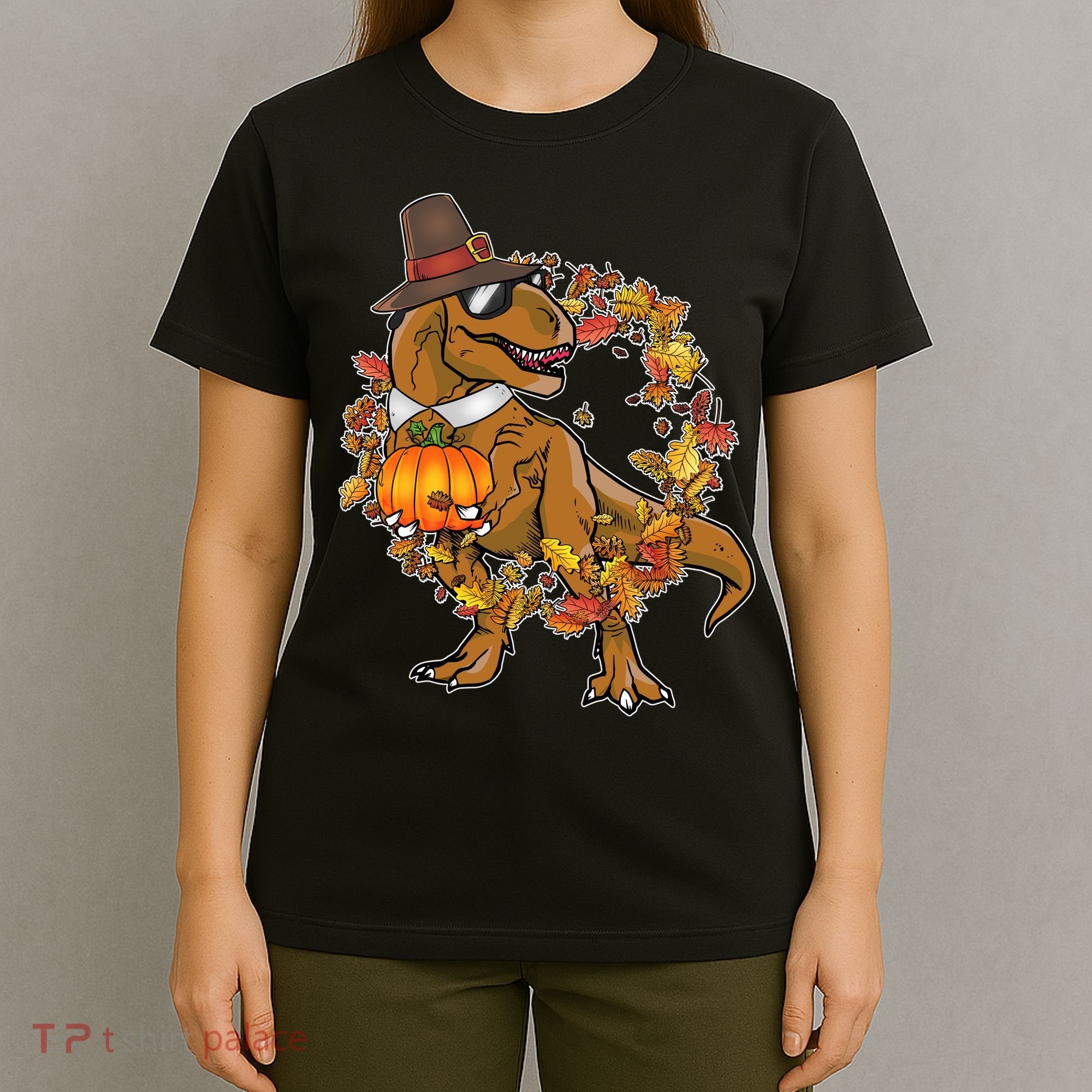 Thanksgiving T-Rex Pilgrim T-Shirt