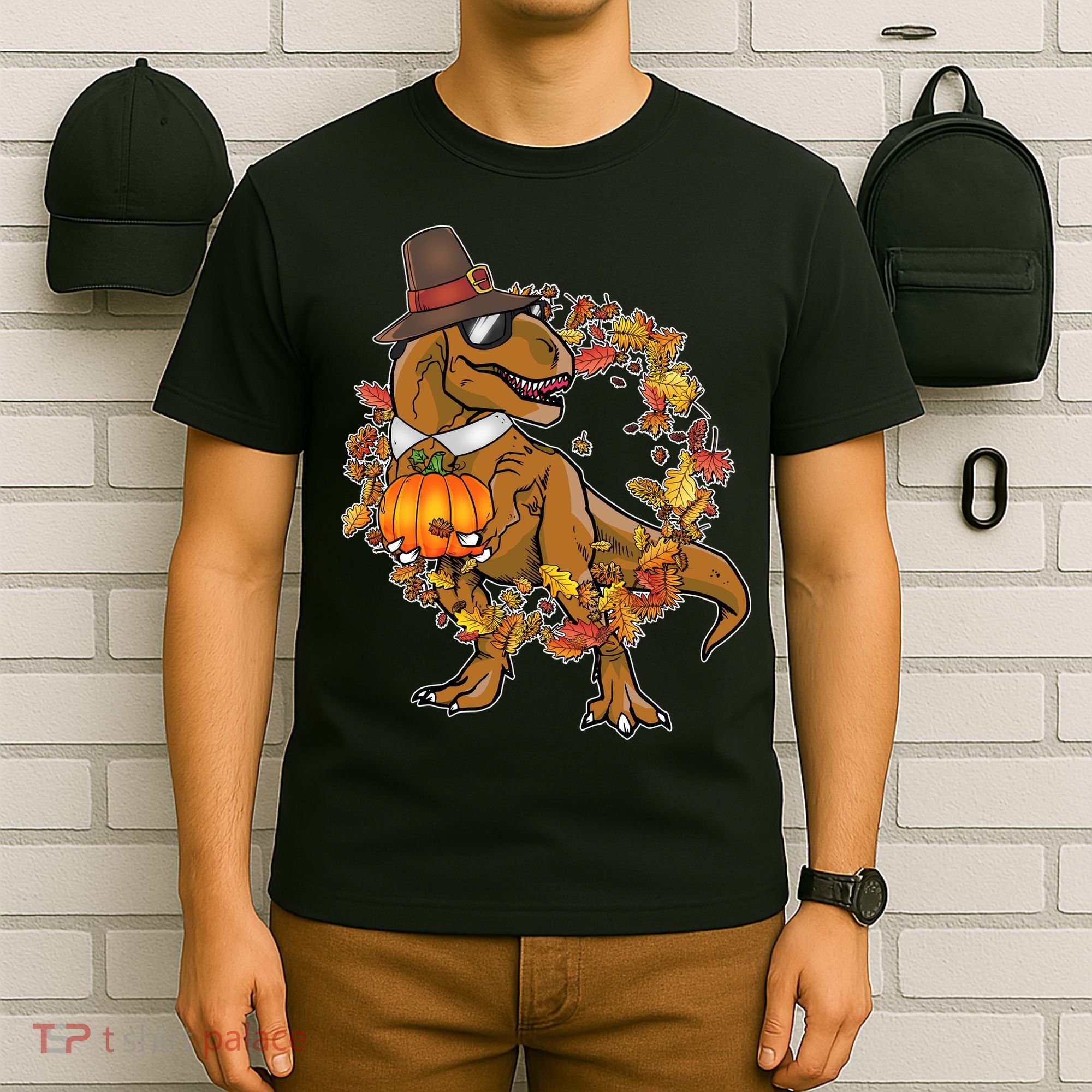 Thanksgiving T-Rex Pilgrim T-Shirt