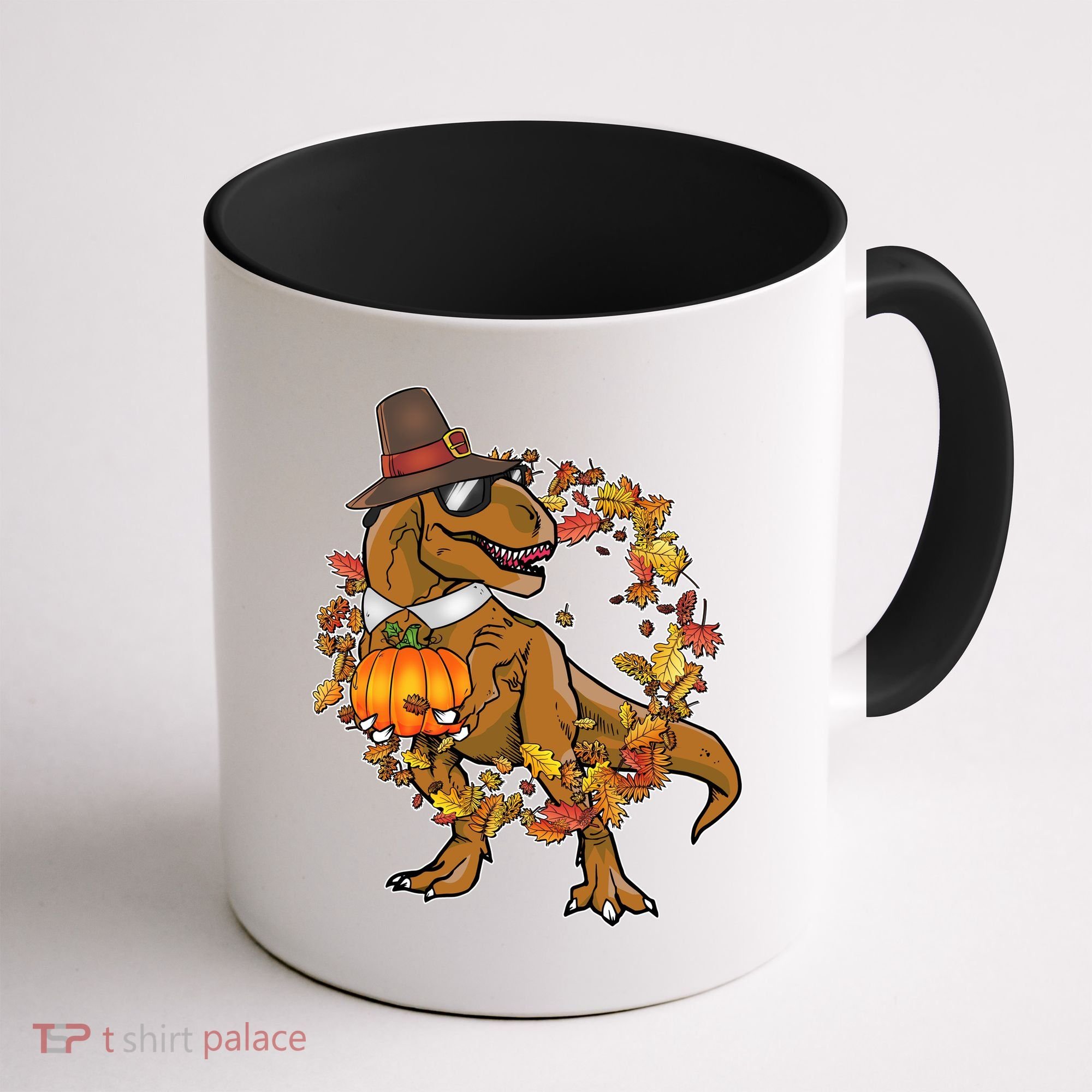 Thanksgiving T-Rex Pilgrim Coffee Mug