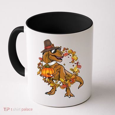 Thanksgiving T-Rex Pilgrim Coffee Mug