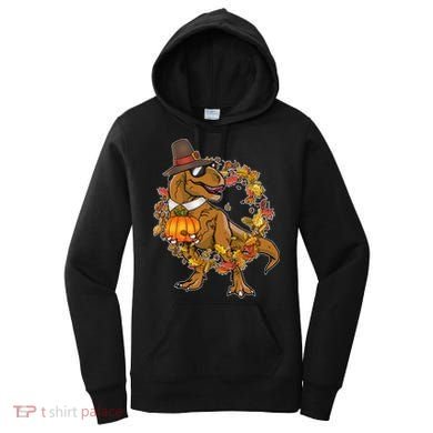 Thanksgiving T-Rex Pilgrim Women's Hoodie