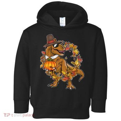 Thanksgiving T-Rex Pilgrim Toddler Hoodie