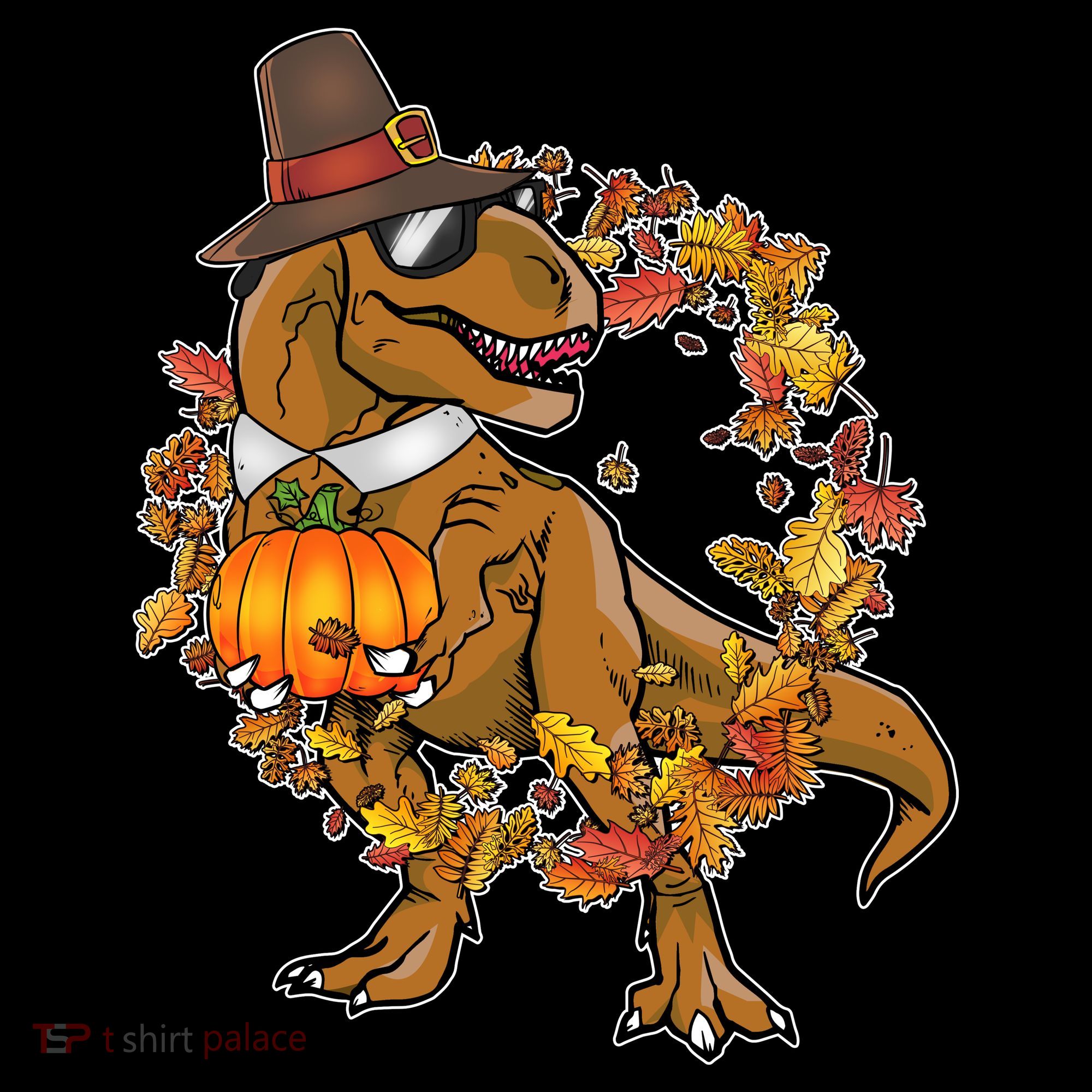 Thanksgiving T-Rex Pilgrim Toddler Hoodie