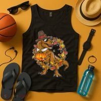 Thanksgiving T-Rex Pilgrim Tank Top thumb 4