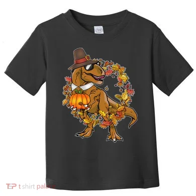Thanksgiving T-Rex Pilgrim Toddler T-Shirt