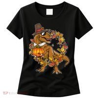 Thanksgiving T-Rex Pilgrim Women's T-Shirt thumb 0