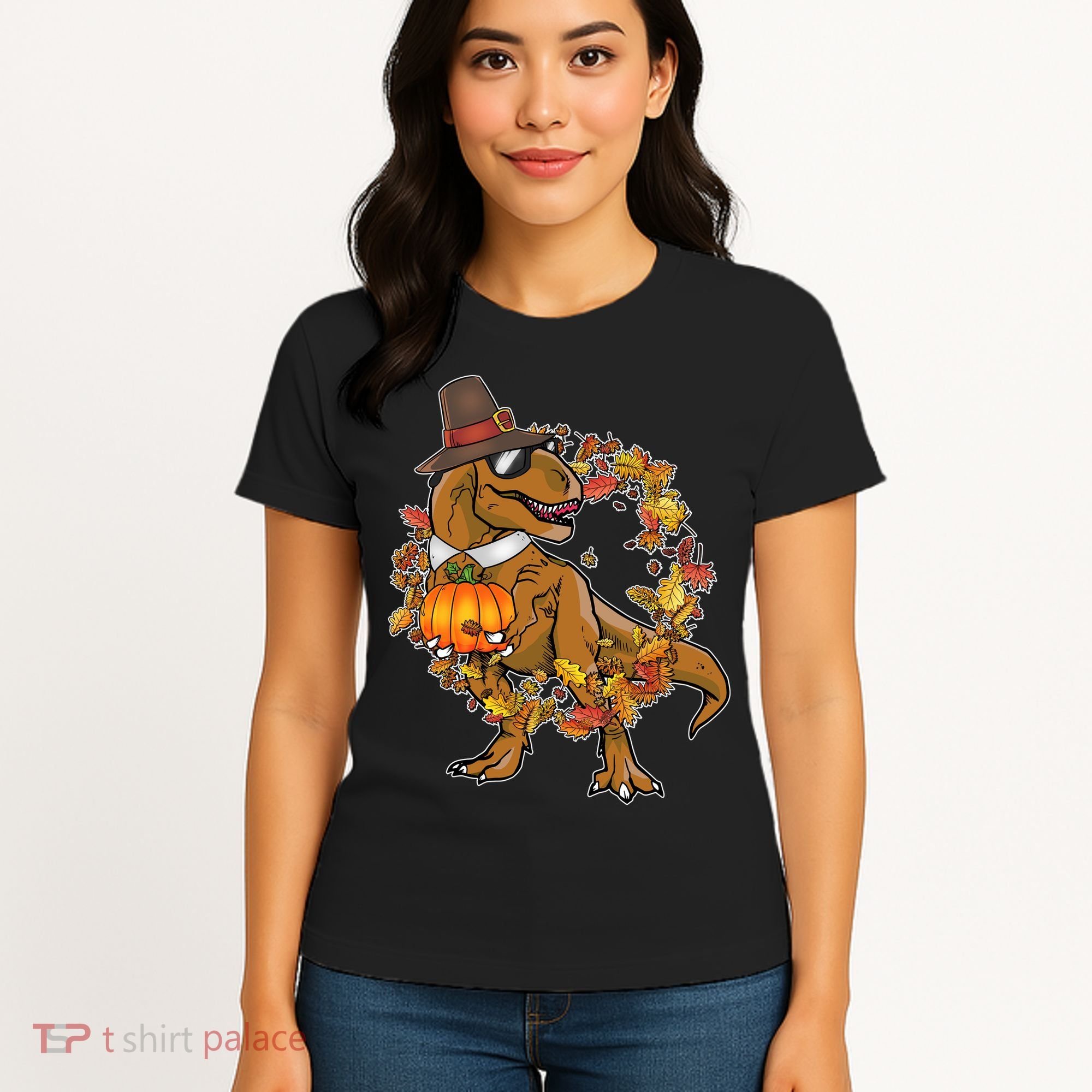 Thanksgiving T-Rex Pilgrim Women's T-Shirt