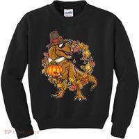 Thanksgiving T-Rex Pilgrim Kids Sweatshirt thumb 0