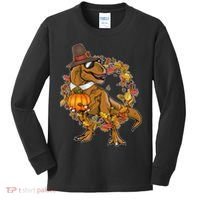 Thanksgiving T-Rex Pilgrim Kids Long Sleeve Shirt thumb 0