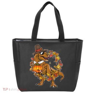 Thanksgiving T-Rex Pilgrim Tote Bag