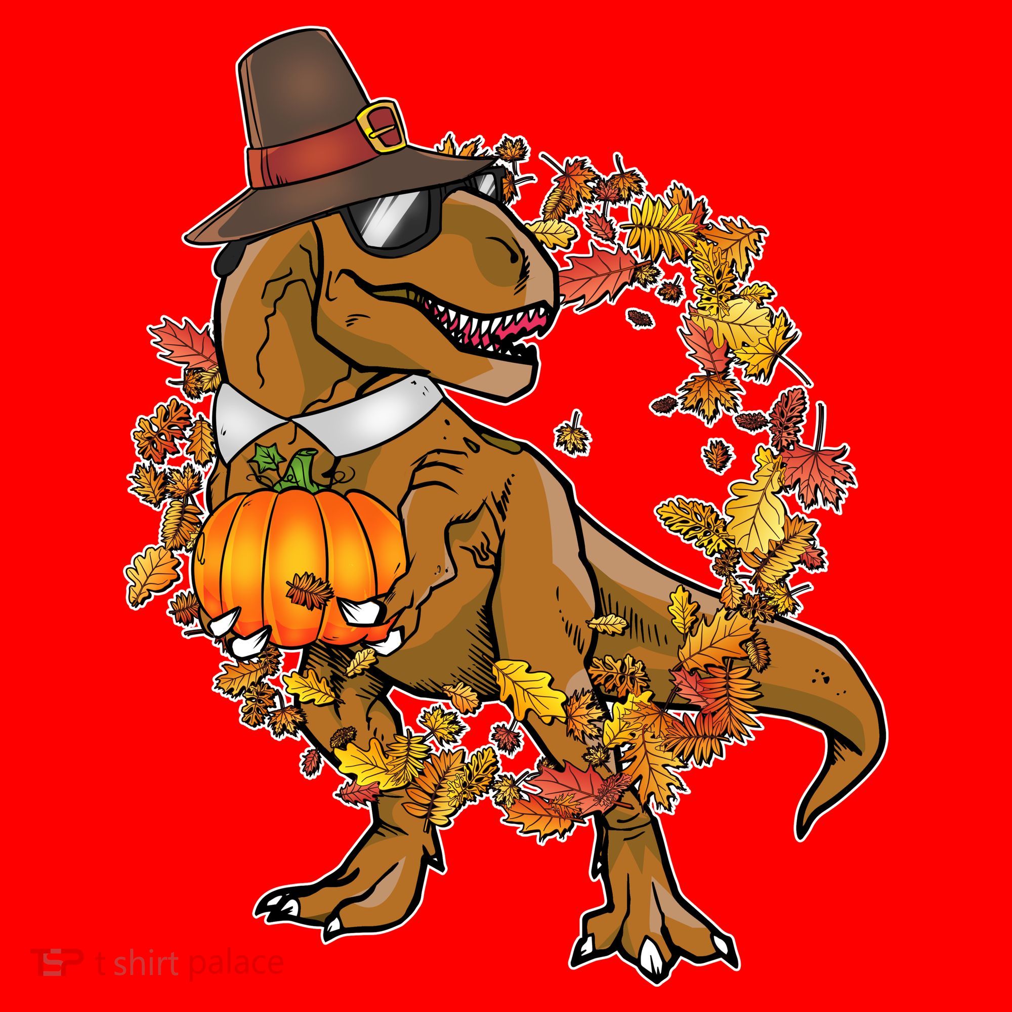 Thanksgiving T-Rex Pilgrim Santa Hat