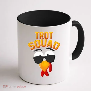 Thanksgiving Trot Squad Turkey Coffee Mug back