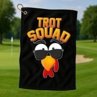 Thanksgiving Trot Squad Turkey Golf Towel thumb 1