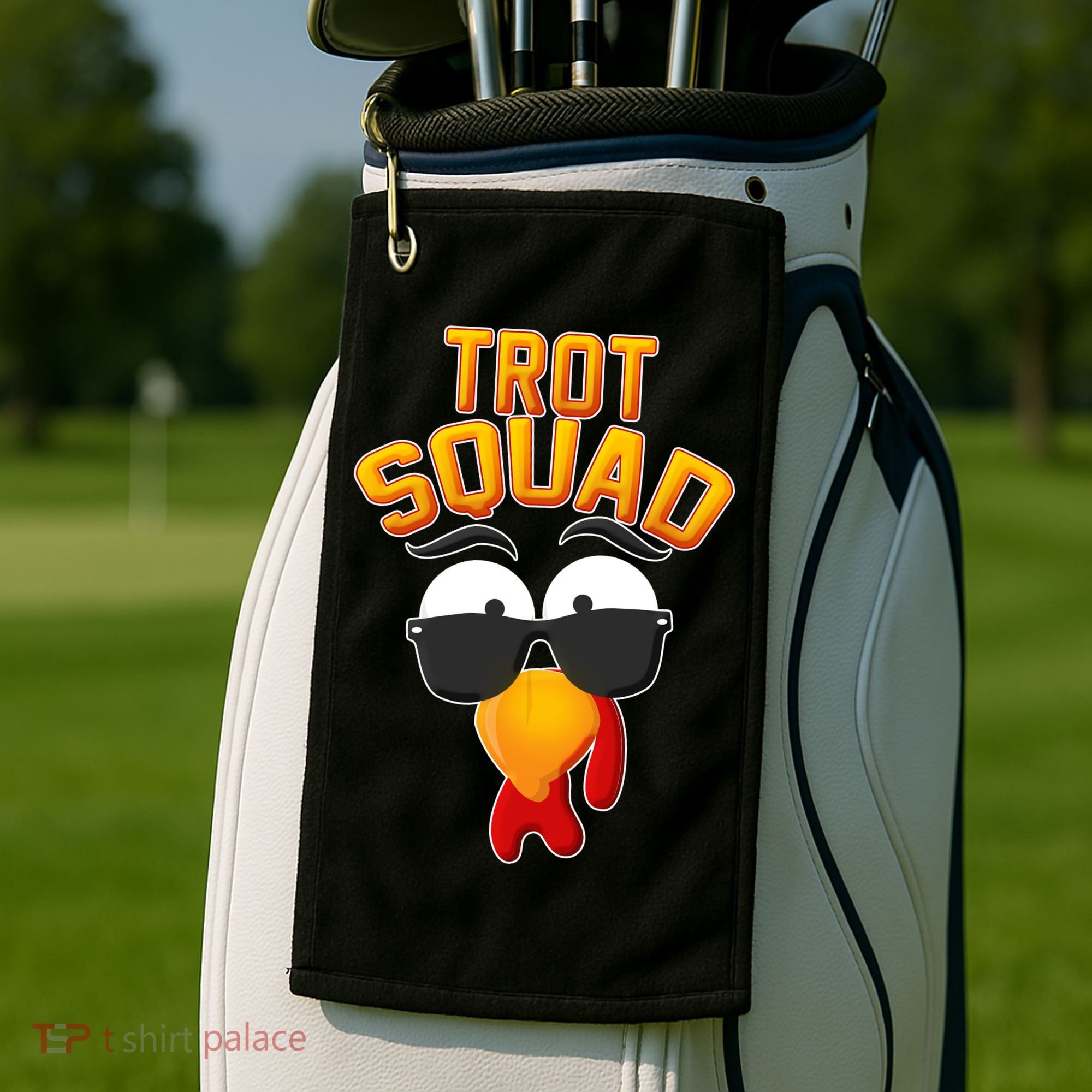 Thanksgiving Trot Squad Turkey Golf Towel