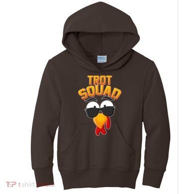 Thanksgiving Trot Squad Turkey Kids Hoodie