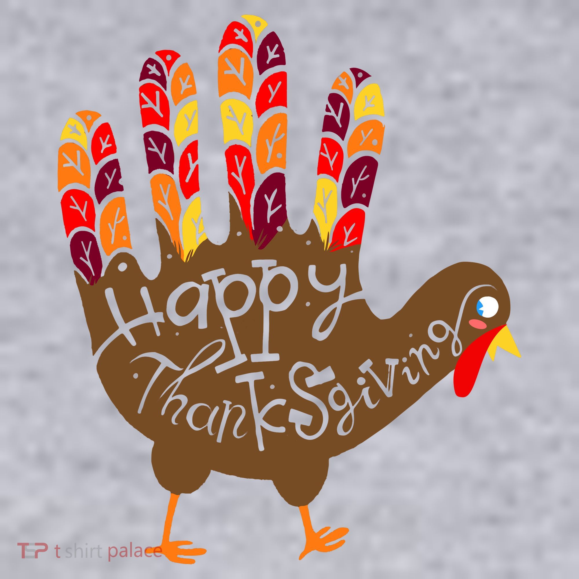 Thanksgiving Turkey Hand Women's Racerback Cropped Tank