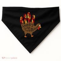 Thanksgiving Turkey Hand USA-Made Doggie Bandana thumb 0
