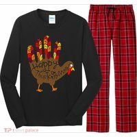 Thanksgiving Turkey Hand Long Sleeve Pajama Set thumb 0