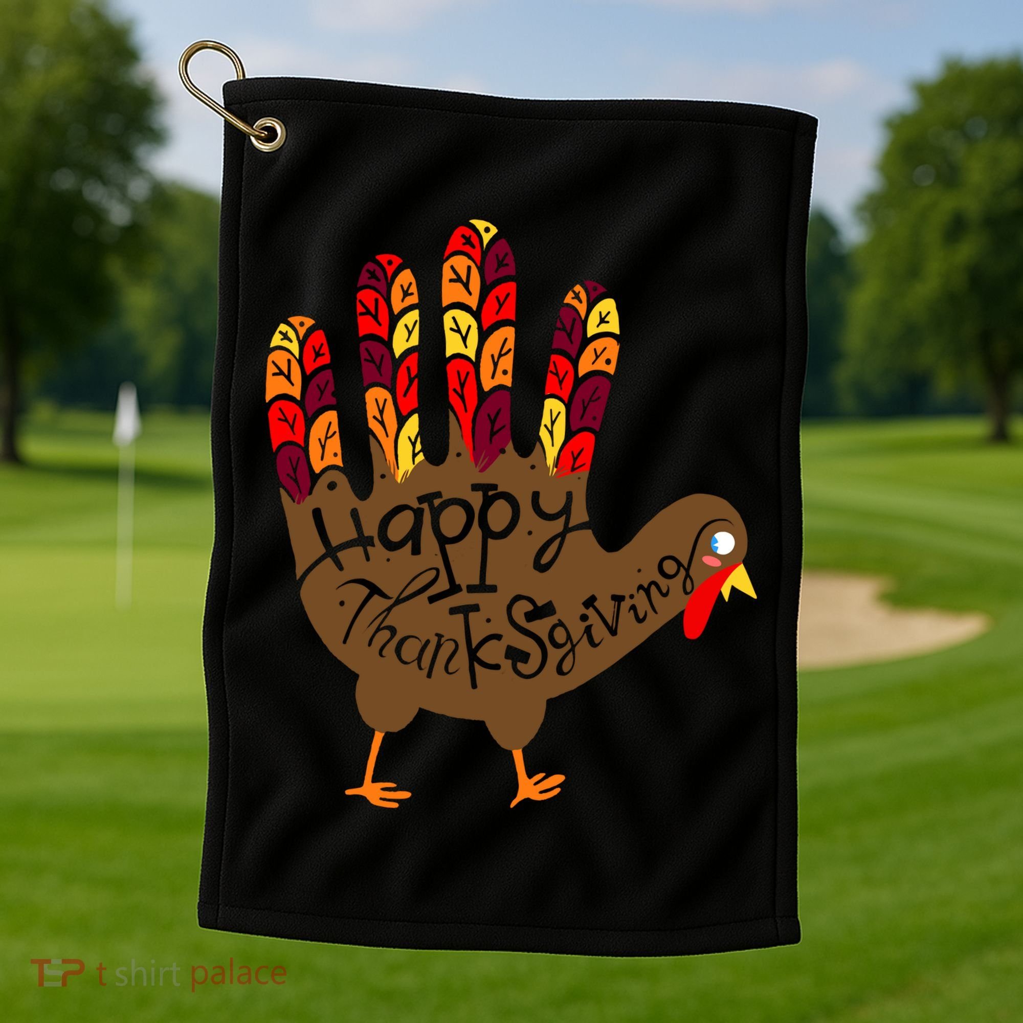 Thanksgiving Turkey Hand Golf Towel