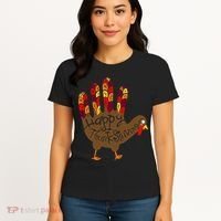 Thanksgiving Turkey Hand Women's T-Shirt thumb 4