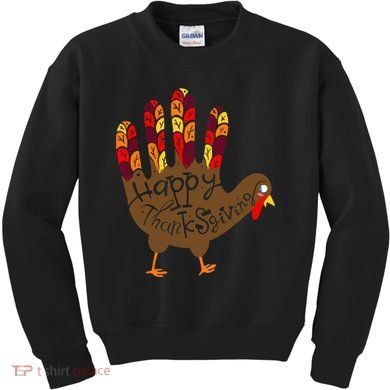 Thanksgiving Turkey Hand Kids Sweatshirt