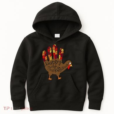 Thanksgiving Turkey Hand Kids Hoodie