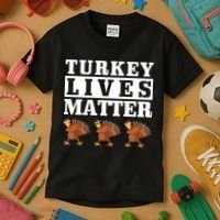 Thanksgiving Turkey Lives Matter Kids T-Shirt thumb 3