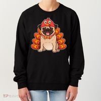 Thanksgiving Turkey Pug Women's Sweatshirt thumb 0