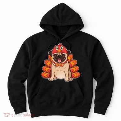 Thanksgiving Turkey Pug Hoodie