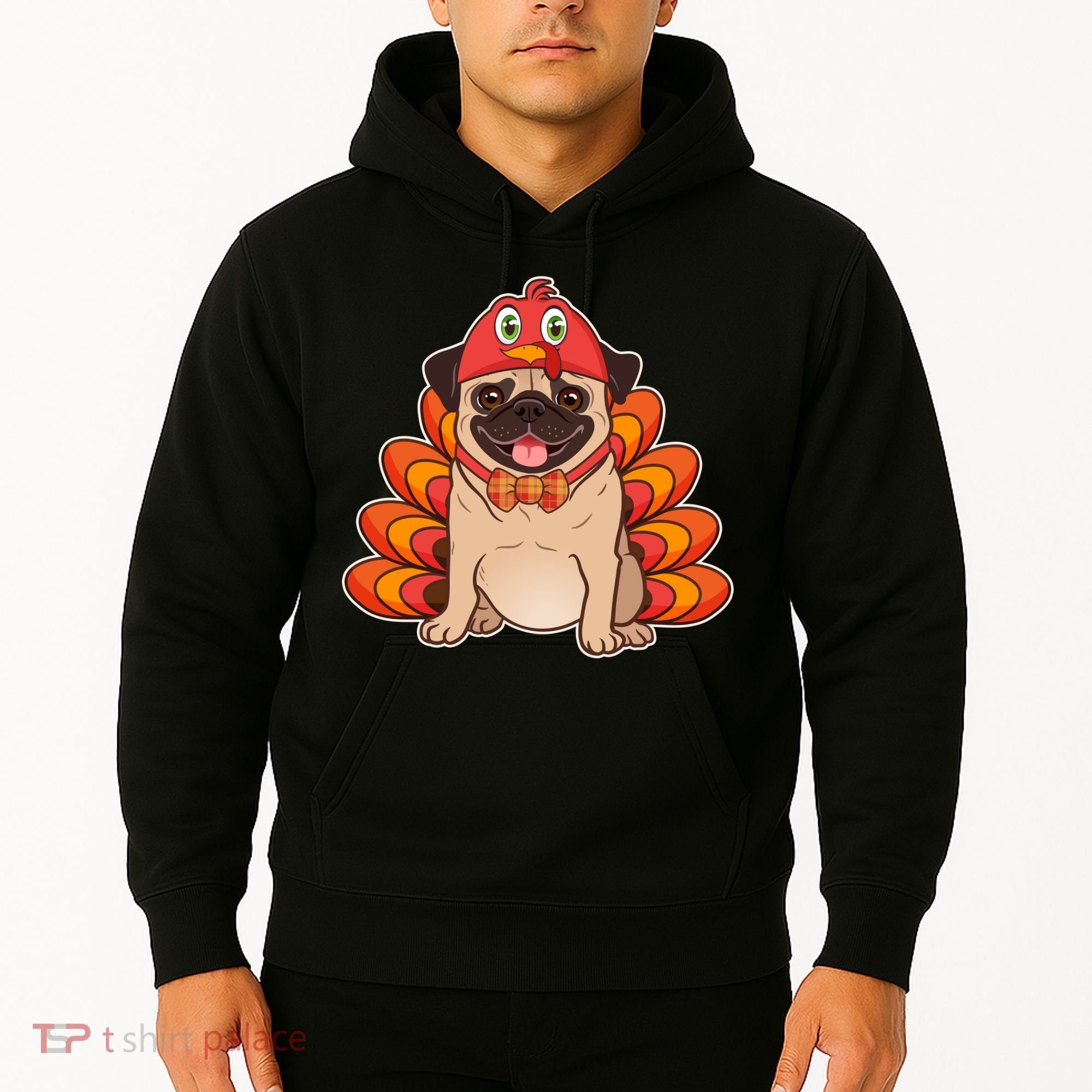 Thanksgiving Turkey Pug Hoodie