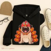 Thanksgiving Turkey Pug Hoodie thumb 4