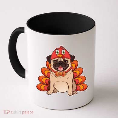 Thanksgiving Turkey Pug Coffee Mug