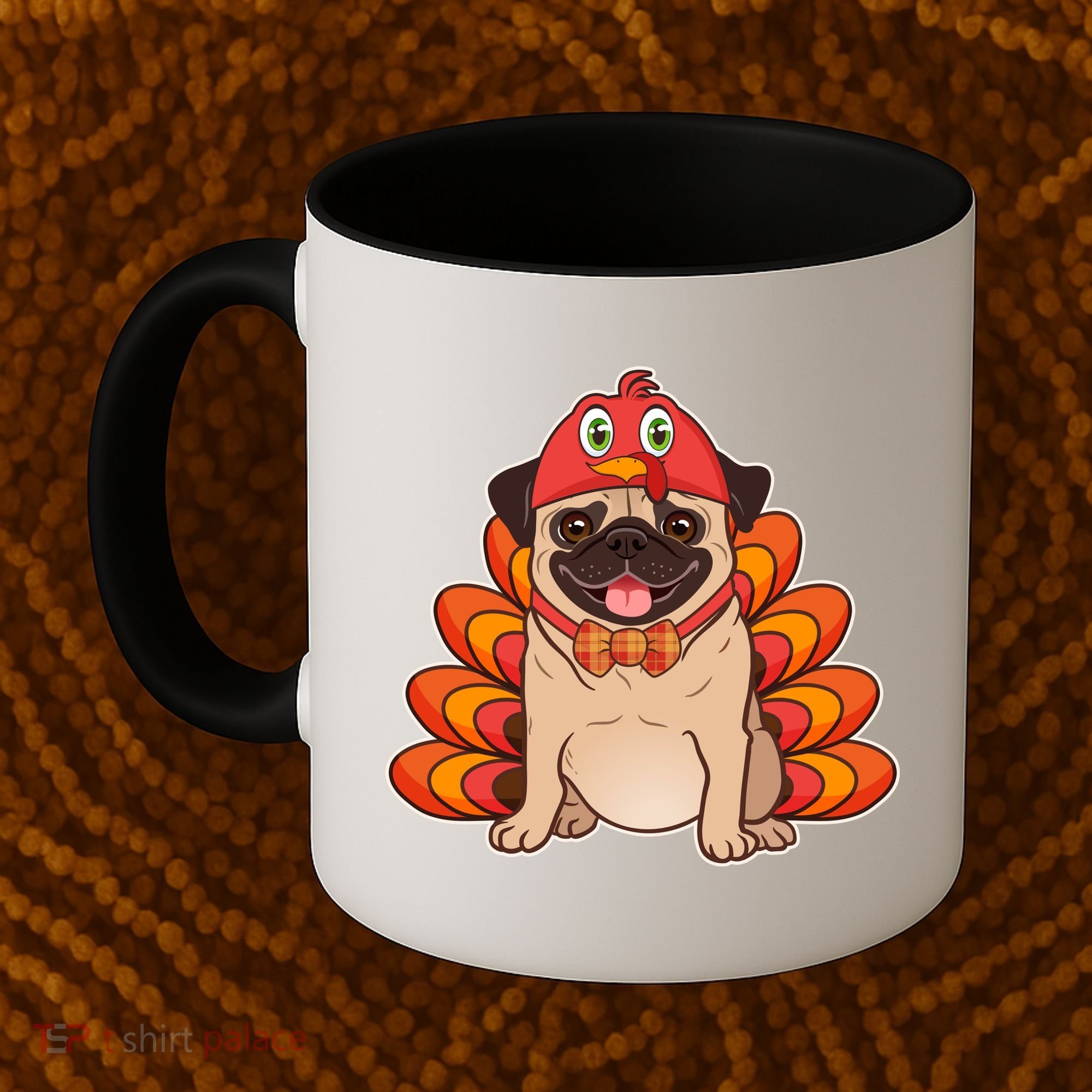 Thanksgiving Turkey Pug Coffee Mug