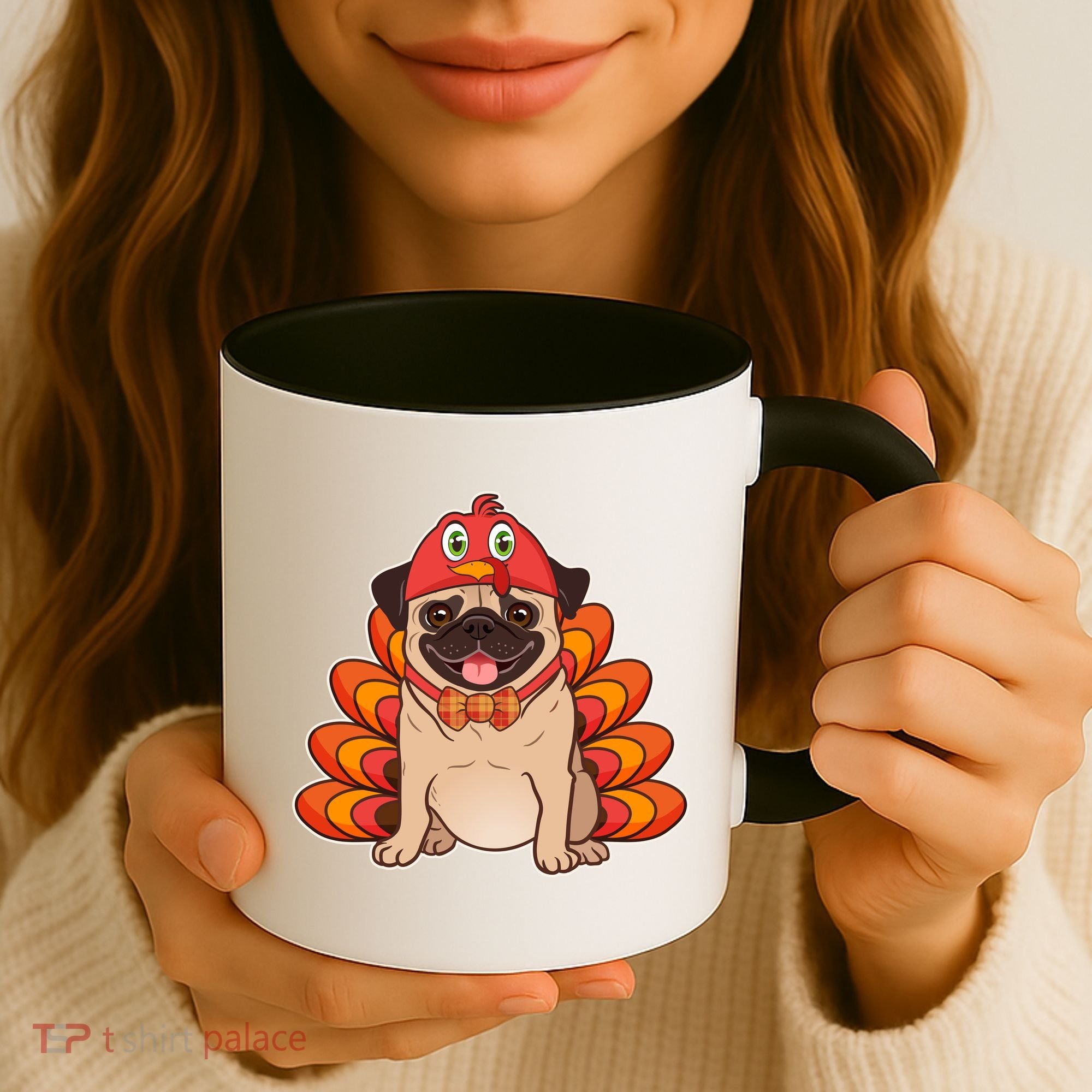 Thanksgiving Turkey Pug Coffee Mug