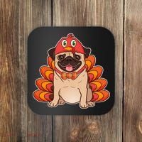 Thanksgiving Turkey Pug Coaster thumb 0