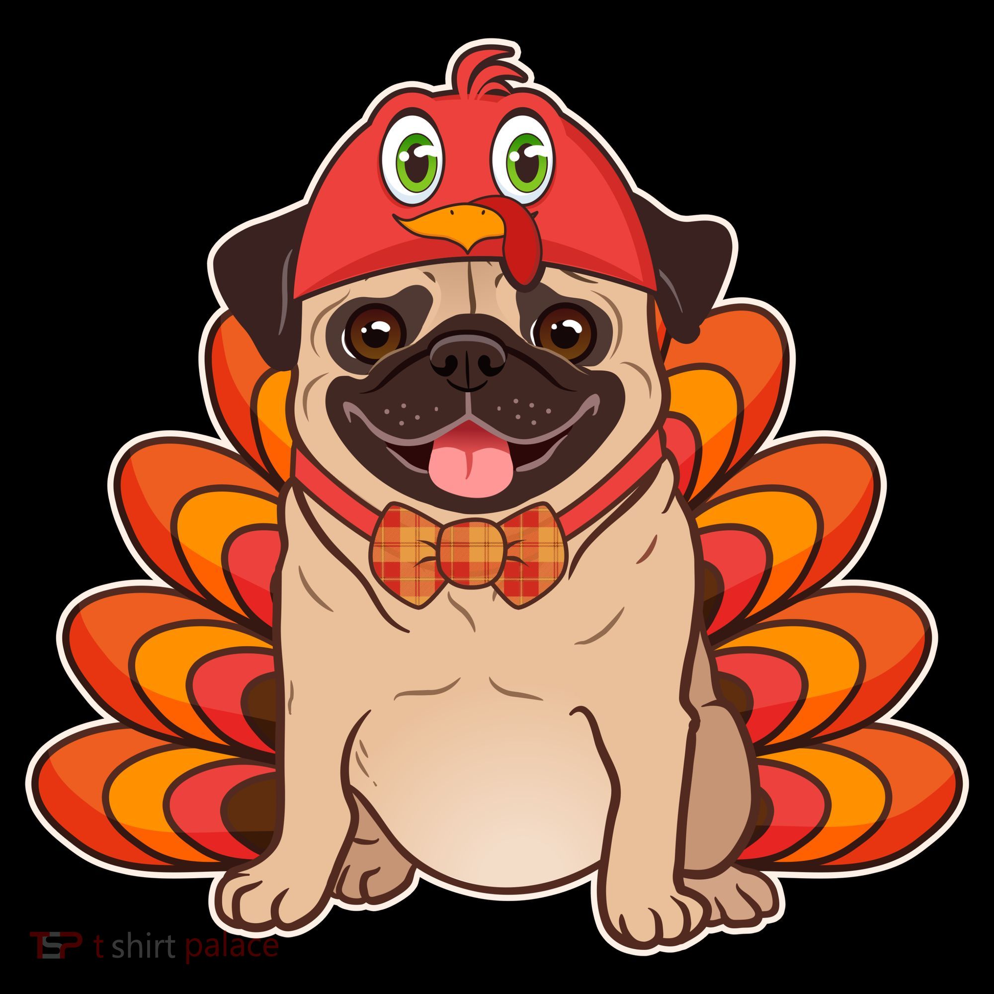 Thanksgiving Turkey Pug Pajama Set