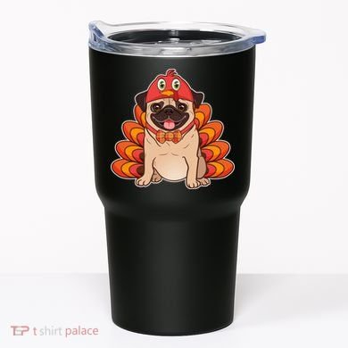 Thanksgiving Turkey Pug Tumbler