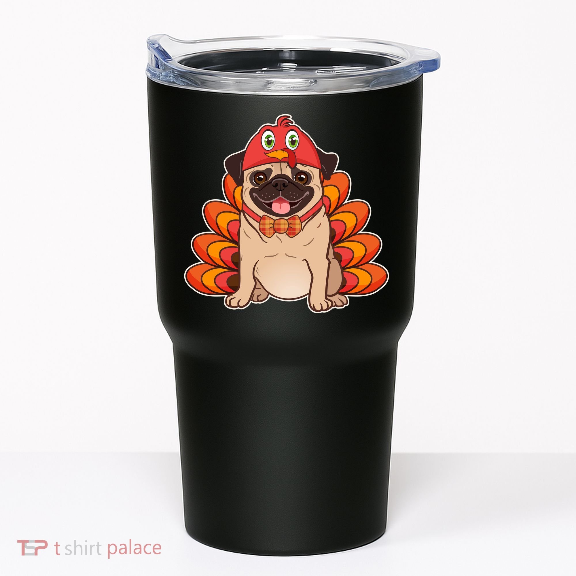 Thanksgiving Turkey Pug Tumbler