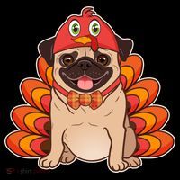 Thanksgiving Turkey Pug Women's Tank Top thumb 5