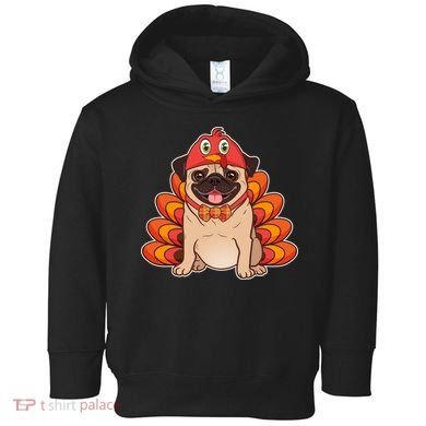 Thanksgiving Turkey Pug Toddler Hoodie