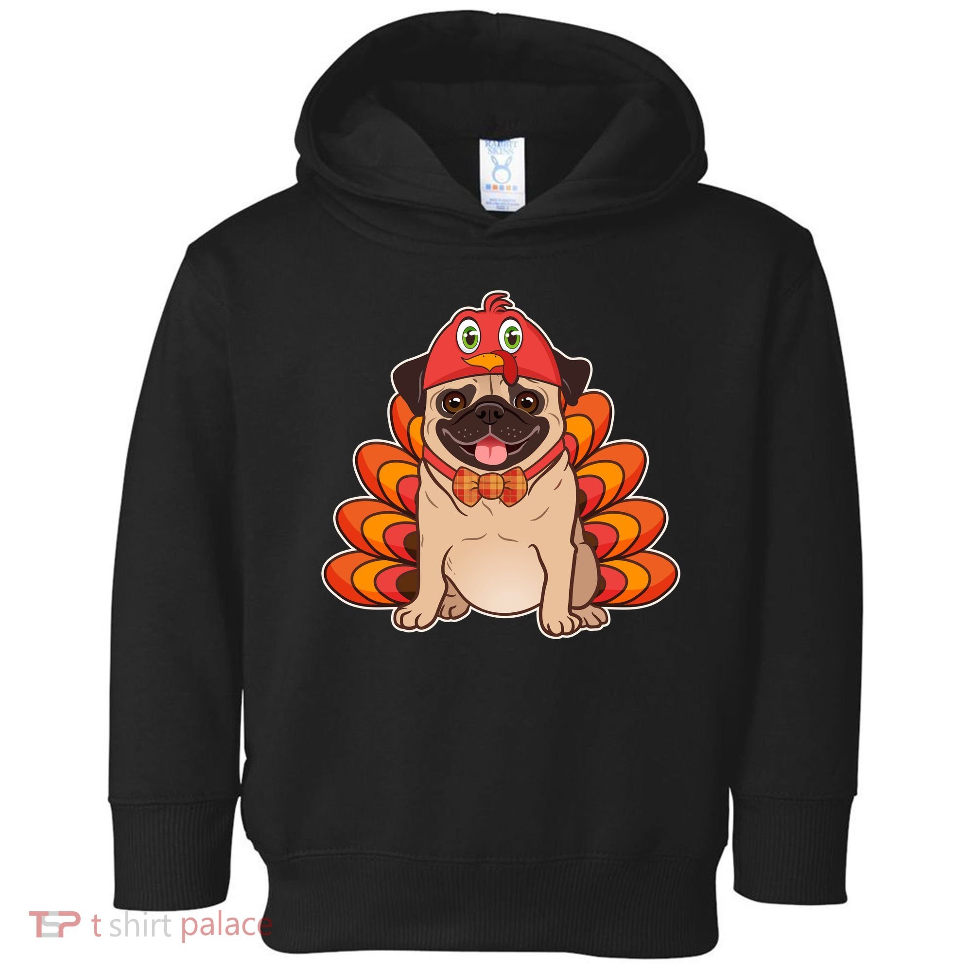 Thanksgiving Turkey Pug Toddler Hoodie