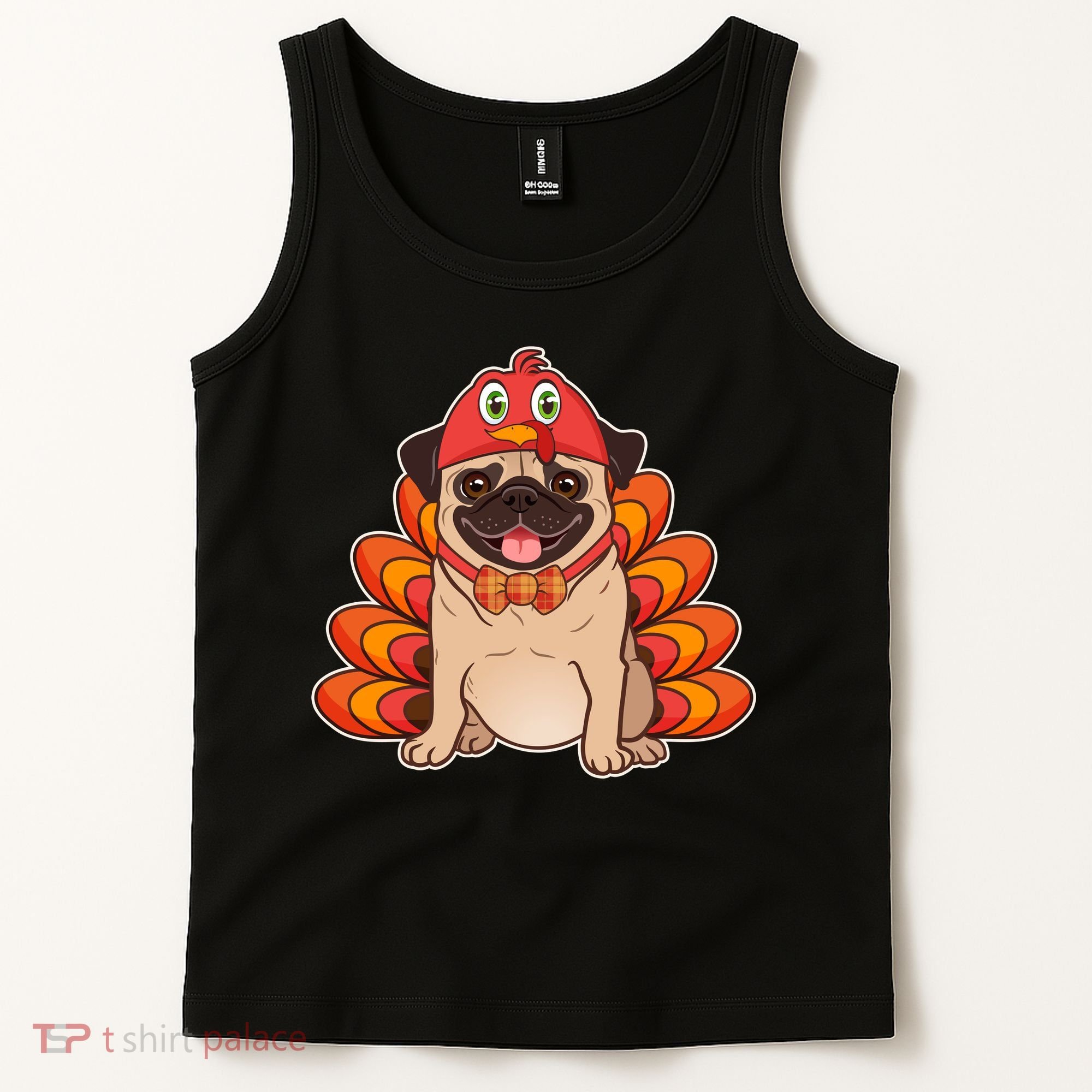 Thanksgiving Turkey Pug Tank Top