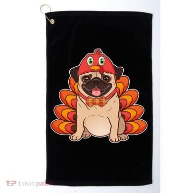 Thanksgiving Turkey Pug Golf Towel