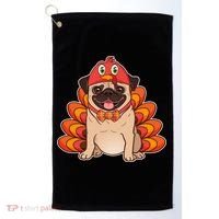 Thanksgiving Turkey Pug Golf Towel thumb 0